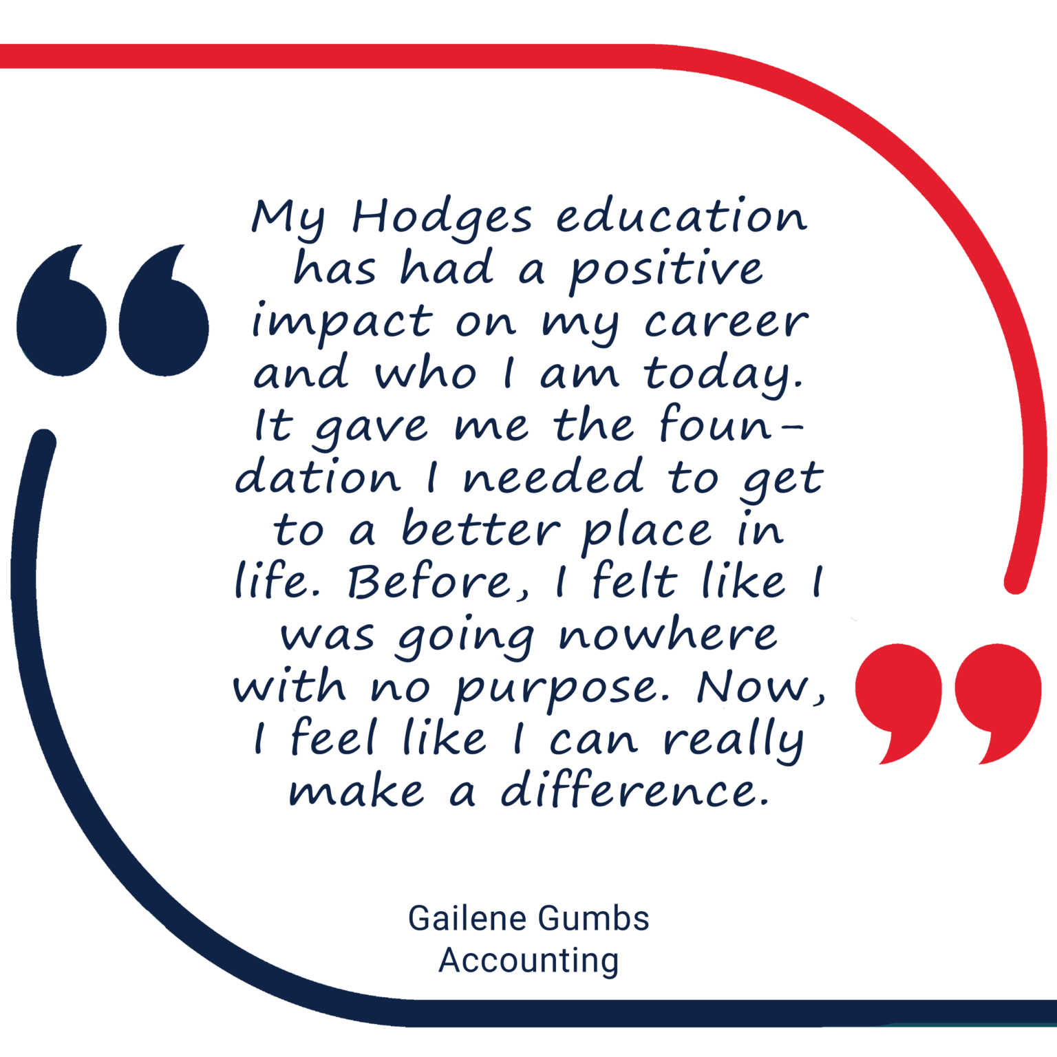 Quote from Gailene a hodges graduate