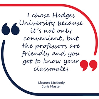 Quote from Lissette, a legal studies graduate