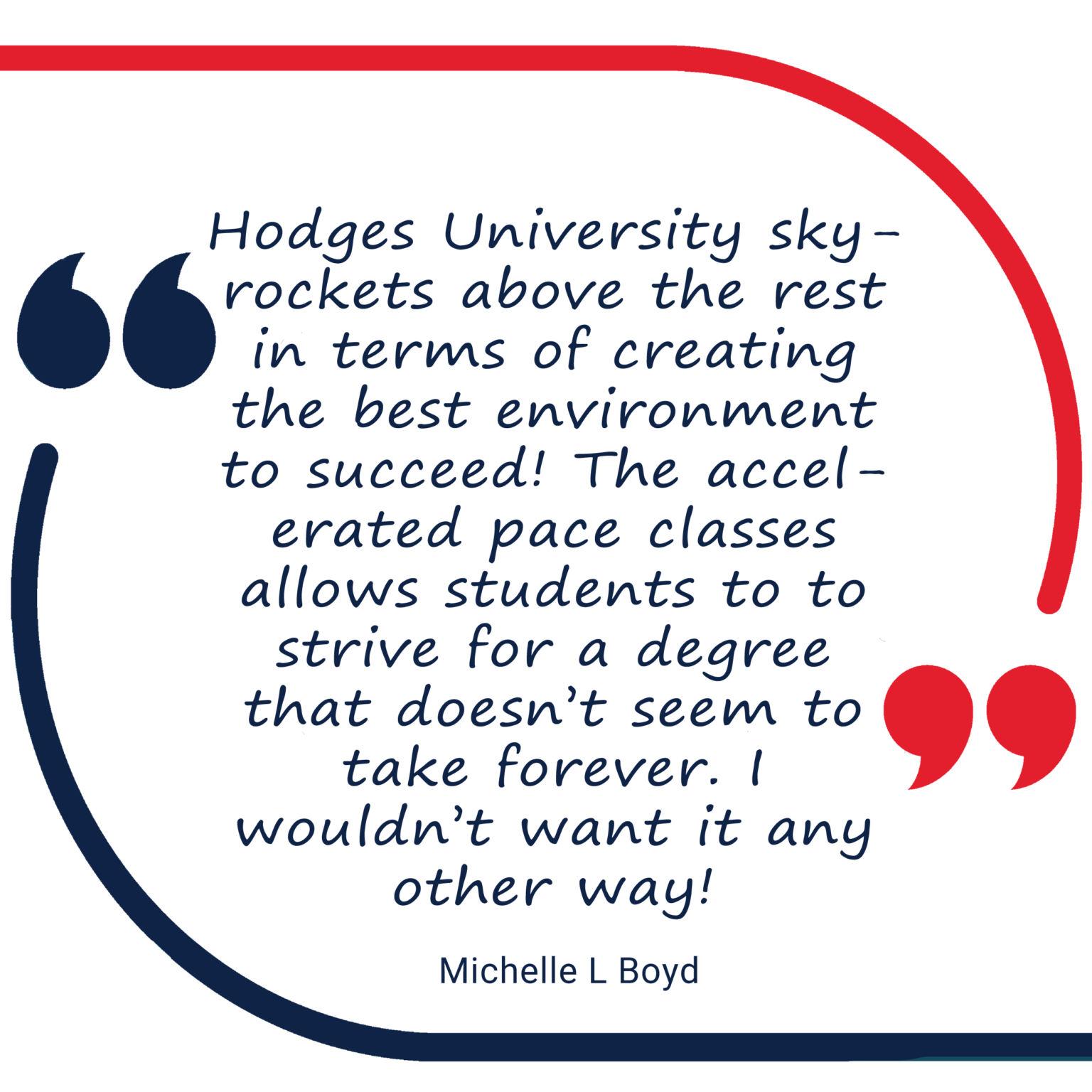 Quote from Hodges student Michelle L Boyd