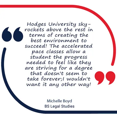 Quote from Nicole Bischoff, a legal studies graduate