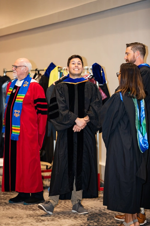 Graduate wearing a customized cap