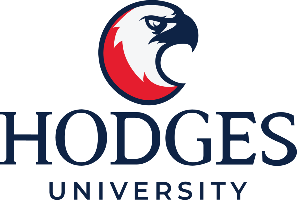 Hodges University logo, stay near go far